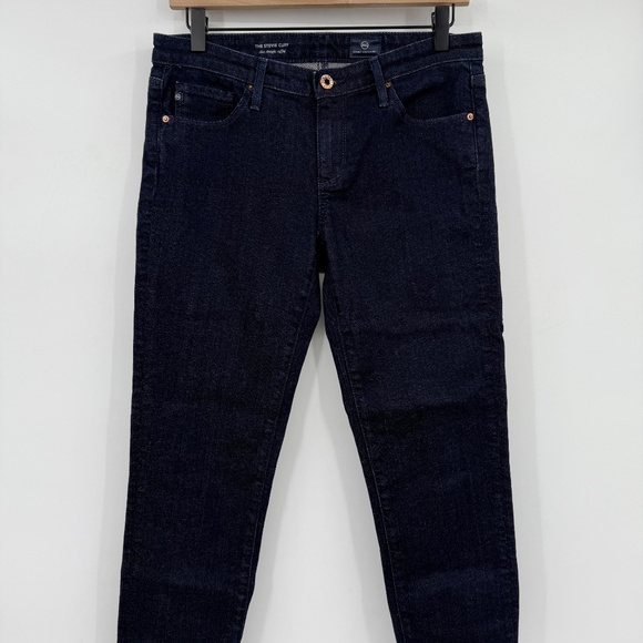 AG Adriano Goldschmied Jeans Women 28 Blue Stevie Cuff Slim Straight Denim - Picture 2 of 15
